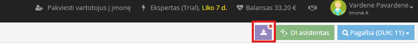 Sugeneruotų ataskaitų ženklas
